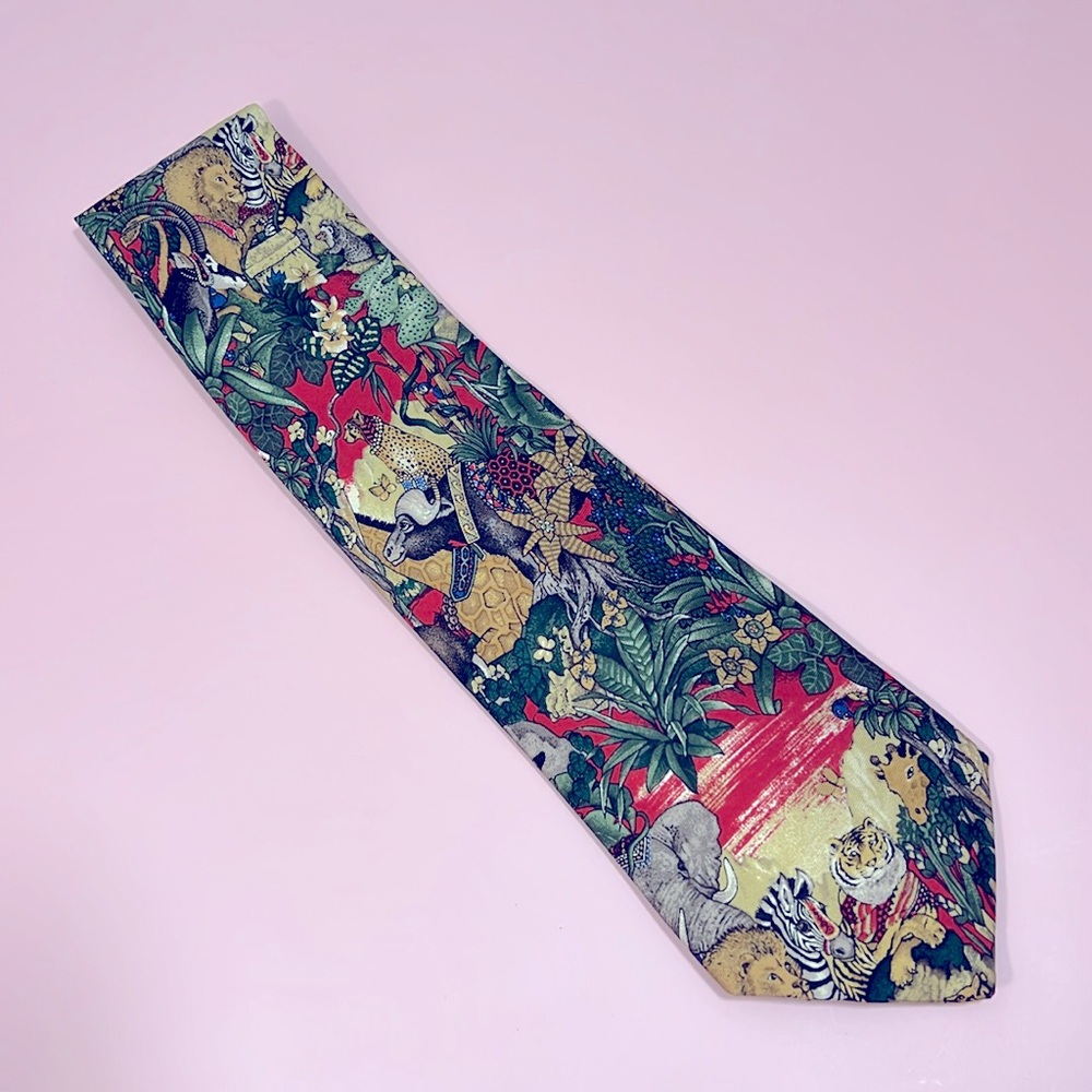 BURBERRYS TIE JUNGLE PRINT